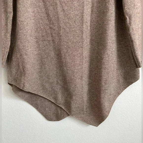 Joie Wool Cashmere Tunic Sweater Womens Medium Brown Long Sleeve Asymmetrical - Picture 3 of 7